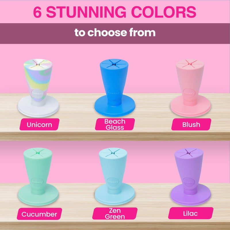 tweexy Hinge Untippable Nail Polish Bottle Holder | Anti-Spill Nail Polish Holder Stand, Tilted, Smartgrip Airlock Suction | Fingernail Painting, Nail Art Tools | Nail Polish Accessories (Unicorn) - Image 4