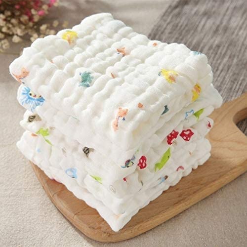 TEDDYIFY Baby Muslin Washcloth Natural Purified Cotton Baby Wipes, Muslin Cotton Face Towels, Reusable Napkins for Infants Toddlers (1 Pack Contains 5 washcloth) (1) - Image 1