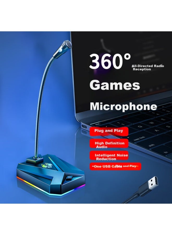 Sada Gaming Microphone Computer Desktop Microphone Online Class Chicken Voice Anchor E-sports Live Notebook Wired Usb Universal Noise Reduction Chat Singing Recording