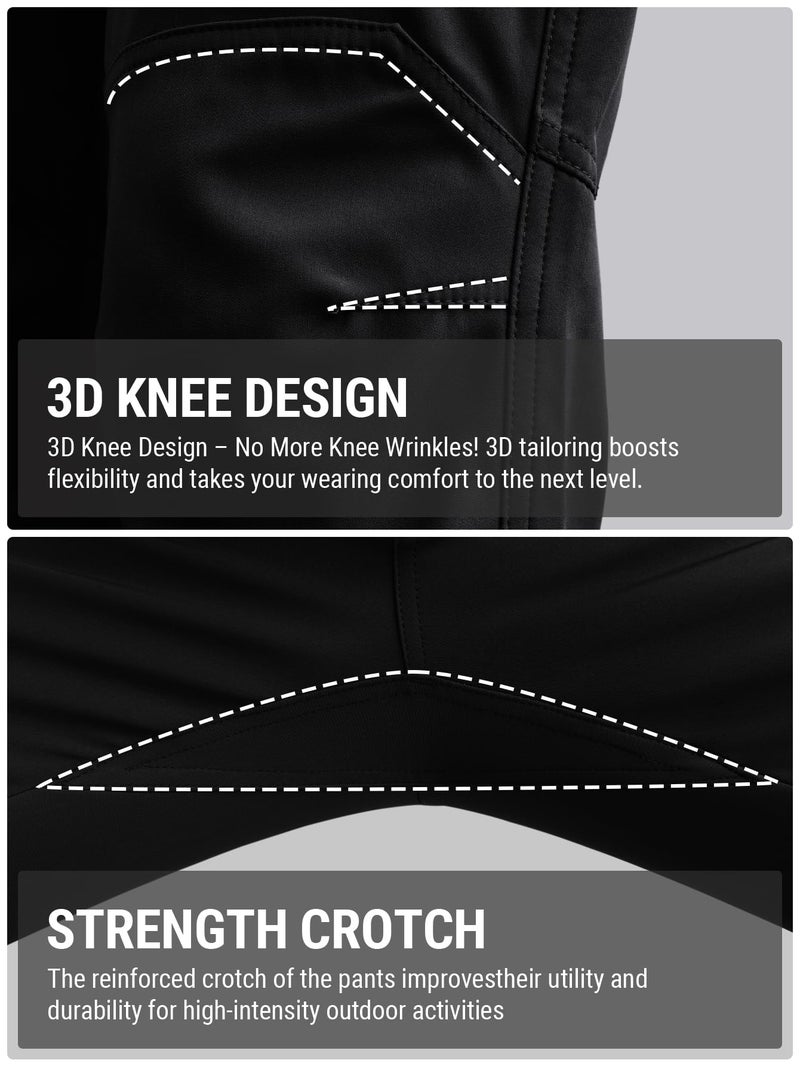 FLYFIREFLY Men's Tactical Cargo Pants Water Resistant Ripstop Outdoor Quick Dry Hiking Work Pants with Pockets(No Belt) Black - Image 5