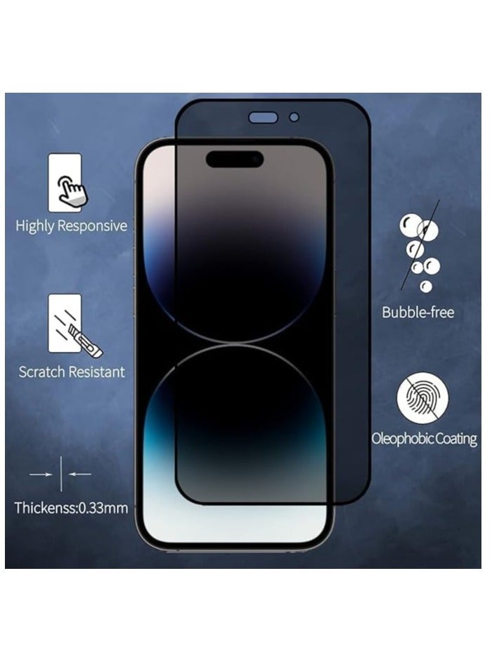 ELTRAZONE iPhone15 Pro Max compatible Privacy Screen Protector Anti-Spy Tempered Glass Film 9H Hardness Scratch Resistant Bubble Free Anti Spy Tempered Glass Screen Protector for iPhone15 Pro Max Privacy - Image 2