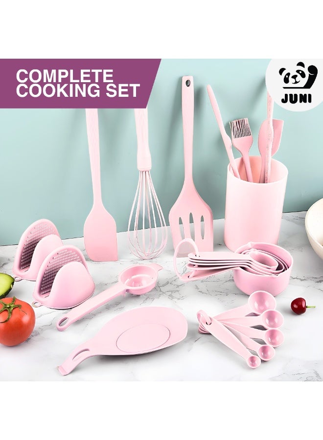 JUNI 21-Piece Silicone Kitchen Utensils Set with Holder – Heat-Resistant Food-Grade Cooking Tools, BPA-Free Non-Stick Cookware Safe Utensil Set for Home Kitchen - Image 2