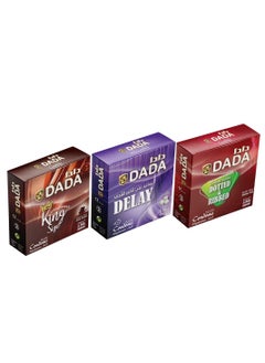 Dada Dada Condoms, 3 Varieties: King Size, Delay, Dotted & Ribbed, Pack of 3's Each  - Image 2