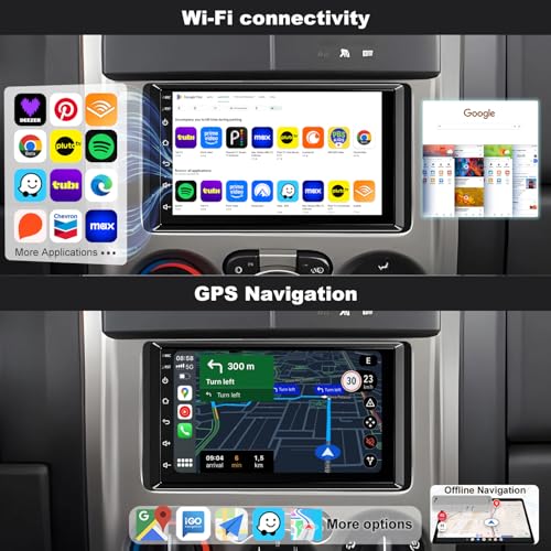 iCarSEPTON 5GWiFi6 Upgrade Radio for Chevrolet Chevy Silverado 1500 2003-2006, Tahoe GMC Sierra 1500 2003-2006, Yukon 2004-2006, Colorado Avalanche Savana Stereo Touchscreen 7" CarPlay Android Auto GPS Camera FM - Image 4
