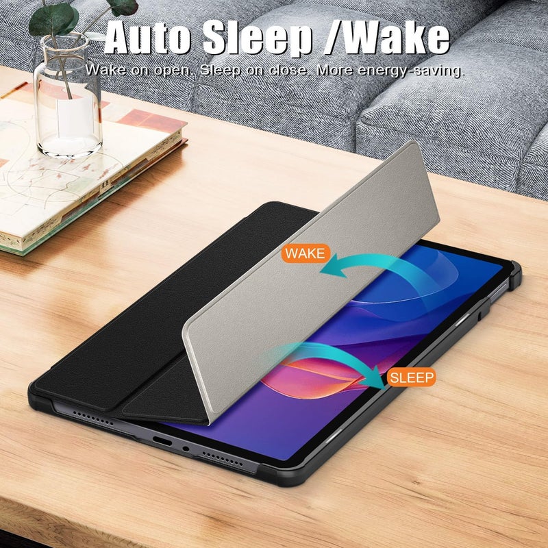 Gylint Case for Xiaomi Redmi Pad 2 11 Inch 2025 Case, Folding Folio Ultra-Thin PU Leather Stand Case Cover Wth Auto Wake/Sleep for Xiaomi Redmi Pad 2 Black - Image 2