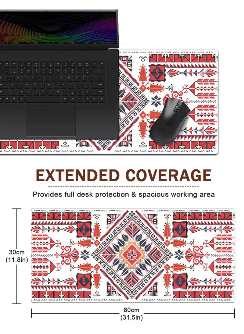 HomarKet Pattern Extended Mouse Pad , 80 x 30 cm, Anti-Slip Rubber Base, Stitched edges, Suitable for Gaming, Desktop, Office use  - Image 5