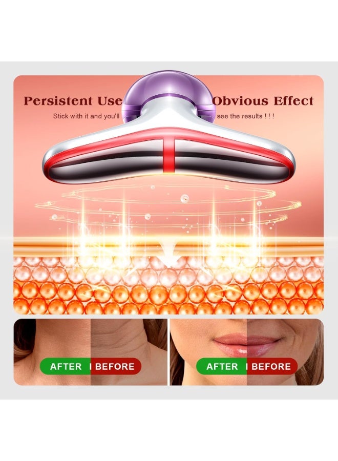 Facial Massager, 7 Color Red Light Therapy for Face & Neck, Face Lifting Device with 113°F Heating & Vibration, 3 Modes & 4 Adjustable Intensities, Multi-Functional Facial Skincare Tool - Image 4