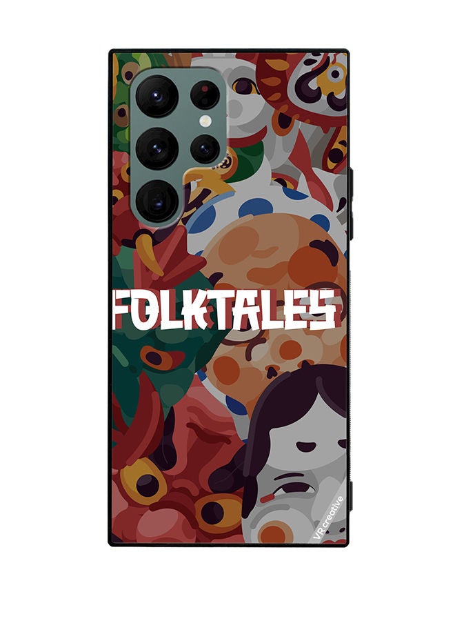 VR CREATIVE Protective Case Cover For Samsung Galaxy S22 Ultra 5G Japanesse Folk Tales Design Multicolour - Image 1