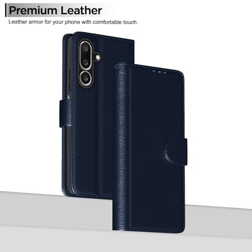Pikkme Flip Cover for Samsung Galaxy M36 5G Leather Finish | Inside TPU with Card Pockets | Wallet Stand and Shock Proof | Complete Protection Flip Case(Blue) - Image 2