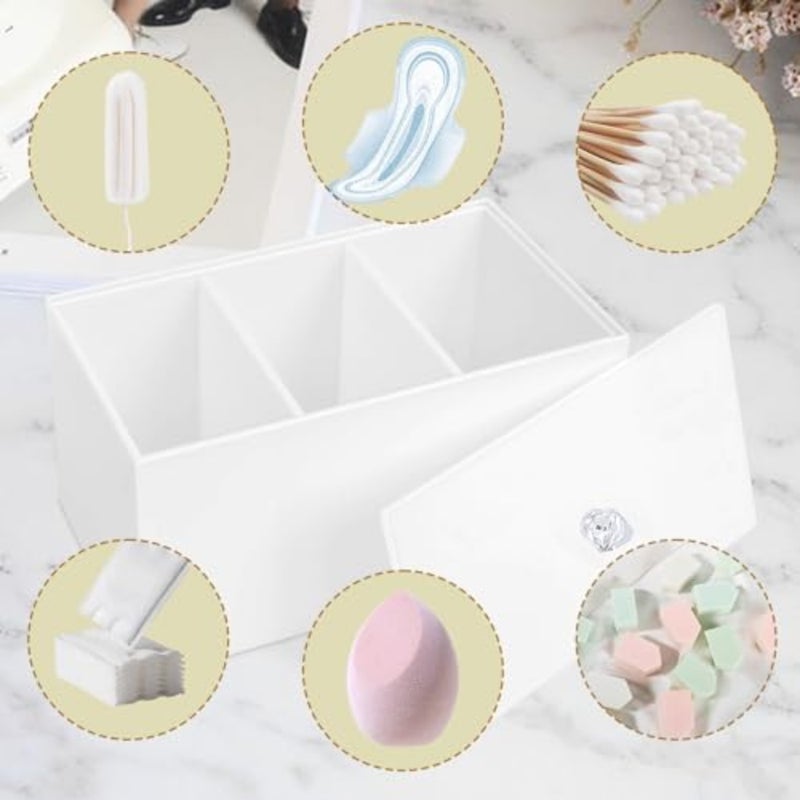baihuoTampon Box for Bathroom, Tampons and Pads Storage Holder, Women Period Organizer Container - Image 3