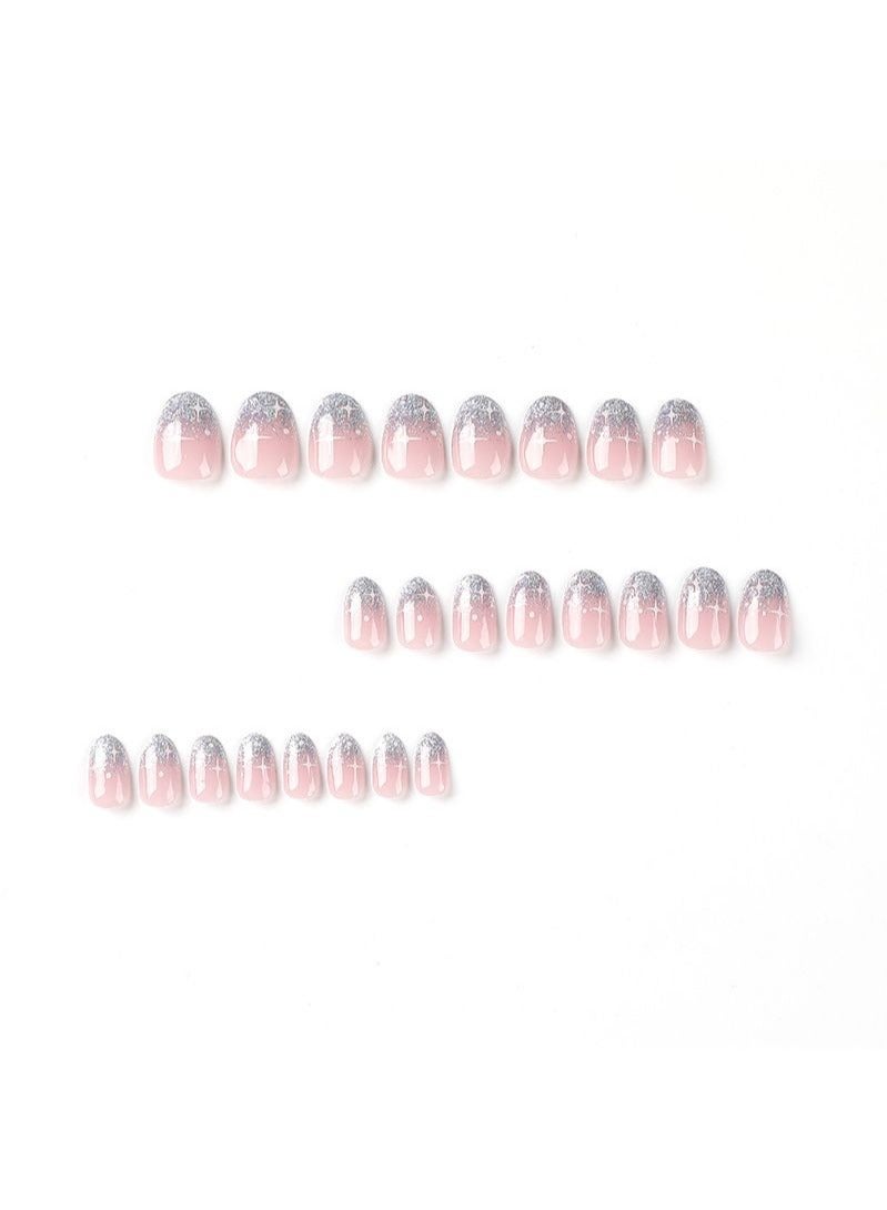 Starry Sky Short Fake Nails 24Pcs - Image 5