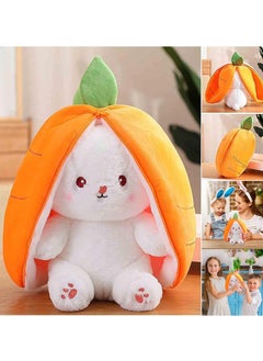 KASTWAVE Strawberry Bunny Plush Toys, Rabbit Muppet Toys, Strawberry Bunny Transformed into Little Rabbit Fruit Doll Plush Toy Carrot Rabbit Plush Doll Girl for Kids (Strawberry Rabbit, 18cm)  - Image 5