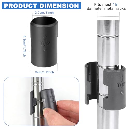 Rindion 60PCS Wire Shelf Clips, Wire Rack Lock Clip for 1" Post, 30 Pairs of Plastic Shelf Clips for Metal Shelving Sleeves System Replacements, for All Kinds of Shelving, Split Sleeve Lock Metal Shelf - Image 2