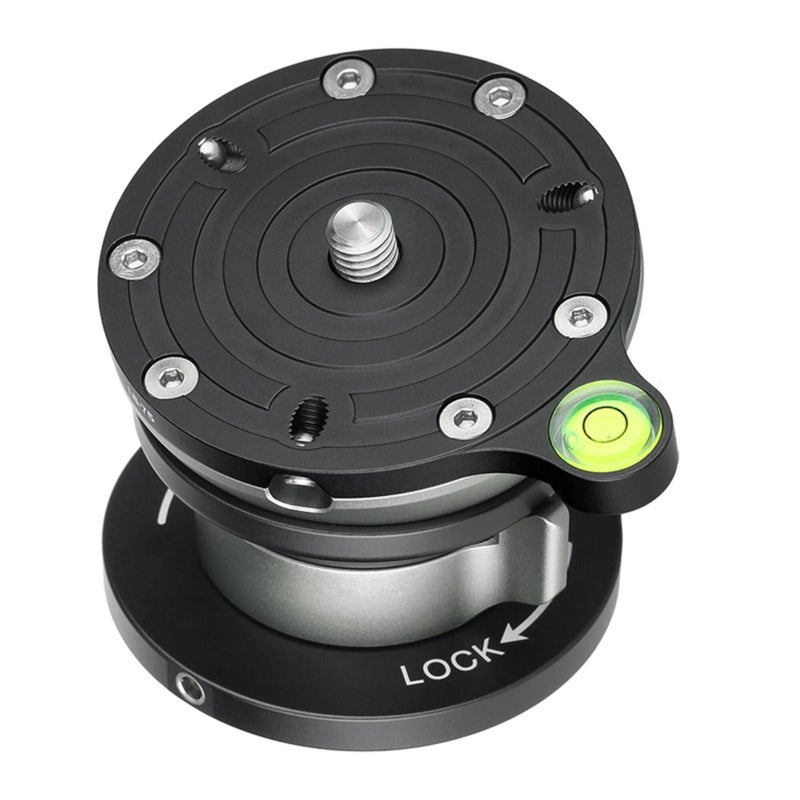 Leofoto LB-75 75mm Leveling Base for Tripod w Butterfly Lock Collar 55lb Max Load +/-15° Tilt  - Image 4