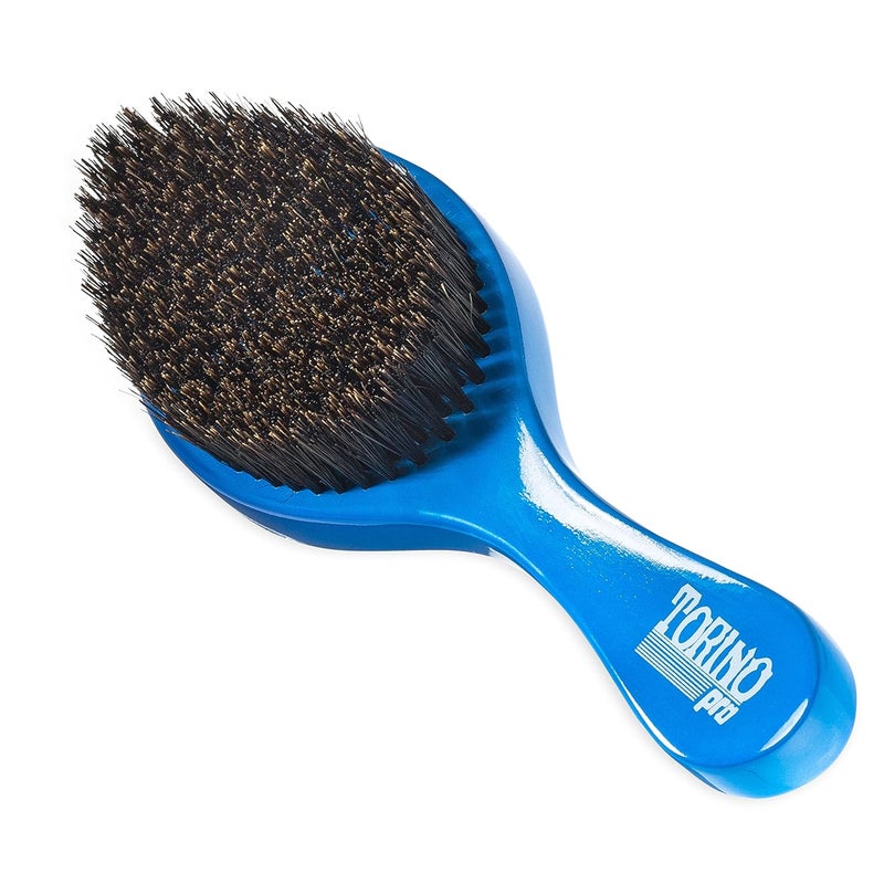 TORINO PRO WAVE BRUSHES BY BRUSH KING Torino Pro Wave Brushes by Brush King  Medium Curve Waves Brush 350  Blue Boar Bristles Oval for 360 Waves Hair Care