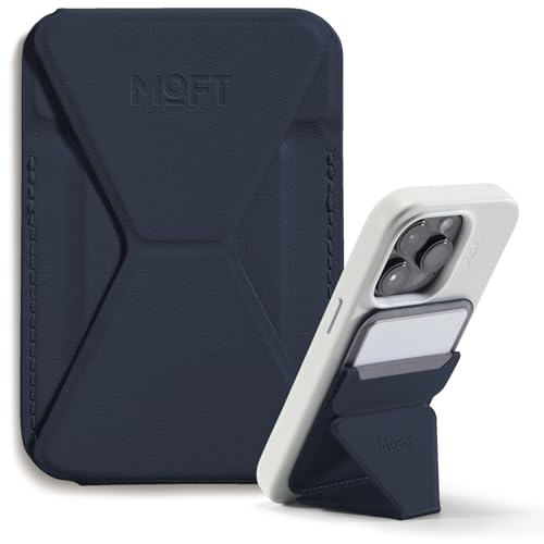 MOFT Magnetic Wallet Stand Compatible with iPhone 17/16/15/14/13/12 Series, Angle Adjustment & Magsafe Compatible MOVAS Phone Stand,Navy Blue - Image 1