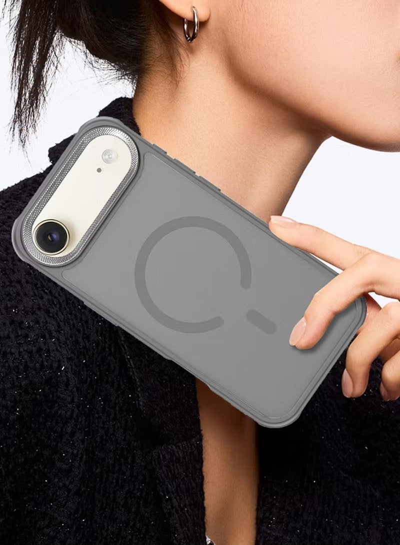 تايجر Apple iPhone Air 5G 2025 Case – Grey Hard Silicone Hybrid Translucent Magnetic MagSafe Compatible Slim Cover | Lightweight Shockproof Scratch-Resistant Design | Sleek Anti-Slip Grip with Precise Cutouts for Full Protection – Model MCMPMN - Image 2