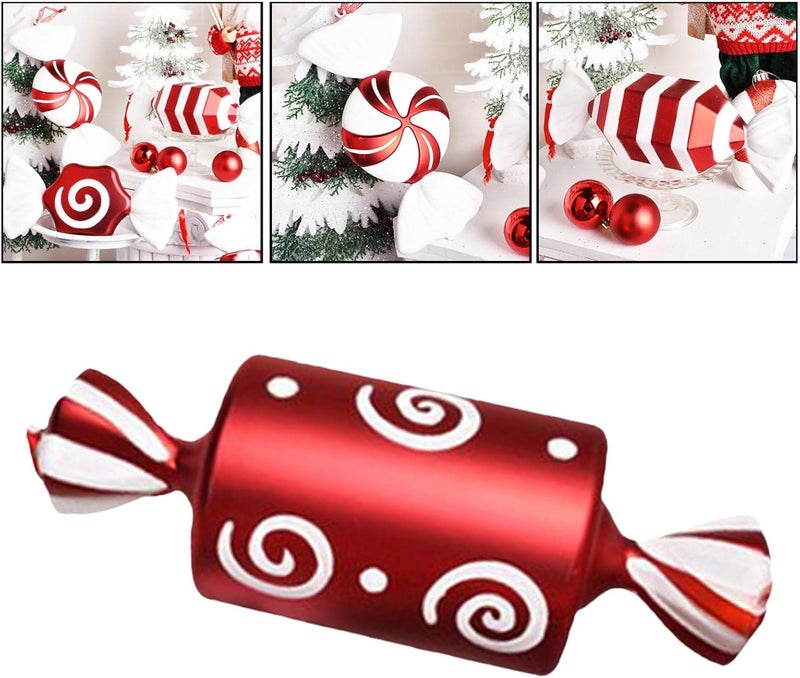 klarako Candy Pendant Decor Gift Orment Novelty Red and White Swirl Sweet Baubles Props Lollipop Large Cane for Christmas Tree Wedding Home Party - 40CM C - Image 2