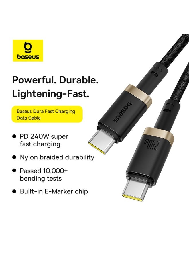 بيسوس USB-C Data and Charging Cable - USB-C Baseus Dura Series, 240W, 1m multicolour - Image 4