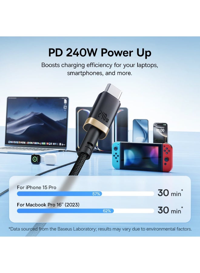 بيسوس USB-C Data and Charging Cable - USB-C Baseus Dura Series, 240W, 1m multicolour - Image 5