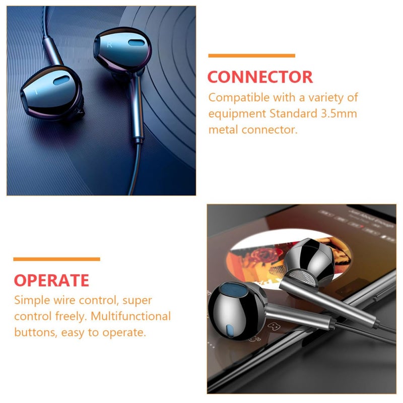 Metal In Ear Gaming Headset with Microphone Heavy Bass Wired Earbuds for PC Console Black - Image 5