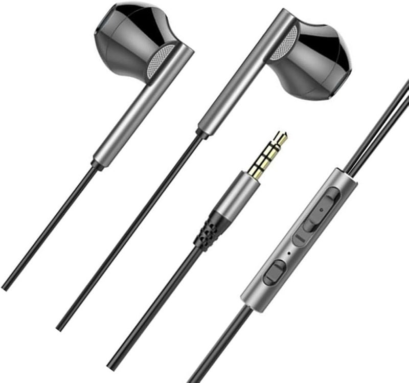Metal In Ear Gaming Headset with Microphone Heavy Bass Wired Earbuds for PC Console Black - Image 1