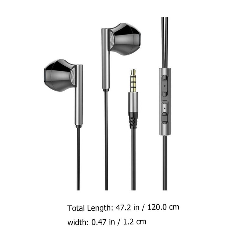 Metal In Ear Gaming Headset with Microphone Heavy Bass Wired Earbuds for PC Console Black - Image 3