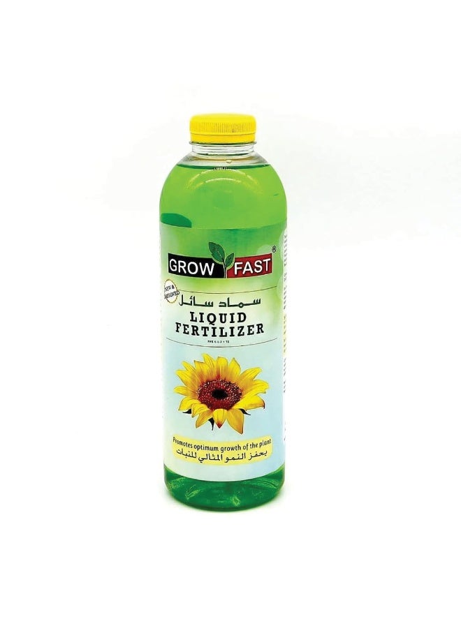 GROW FAST Organic Liquid Fertilizer 1000 ml - Outdoor & Indoor Plant Food - All-Purpose, Nutrient-Rich Lawn Fertilizer & Soil Enhancer for House Plants - Image 1