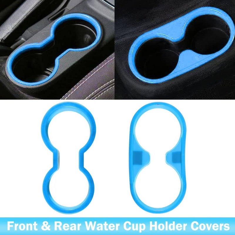 Opall 18PCS Full Set Interior Decoration Trim Kit for Jeep Wrangler 2011-2018 (Light Blue) - Image 5