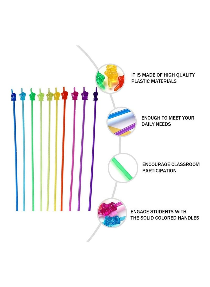 SYOSI - 10 Hand Teaching Pointer Mini Resin Color Hand Drawn Book Pointer Stick Teacher Whip - Image 1