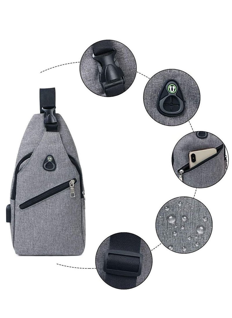 SYOSI Sling Bag, Chest Bag with USB Charging Port, Men Lightweight Crossbody For Hiking,Cycling, Traveling  - Image 3