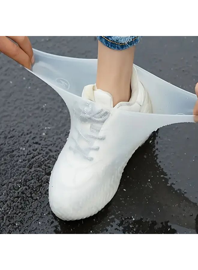 Black Waterproof Shoe Covers Anti Slip Reusable for Men Women Rain Snow Mud - Image 1