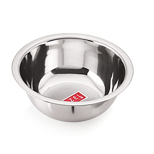 HAZEL Stainless Steel Mixing Bowl | Mixing Bowl for Cake Batter | Kitchen and Baking Accessories Items, 4800 ML - Image 1