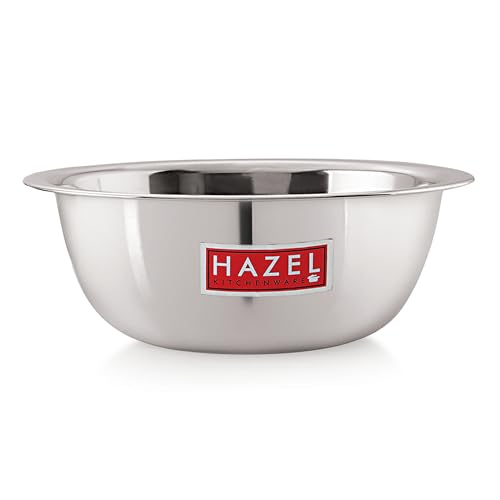 HAZEL Stainless Steel Mixing Bowl | Mixing Bowl for Cake Batter | Kitchen and Baking Accessories Items, 4800 ML - Image 5