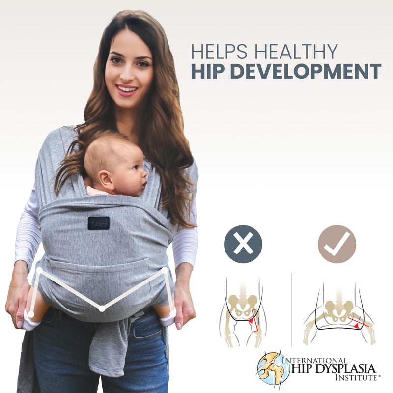 TAB Versatile Gray & Black Baby Carrier Wrap: Comfortable, Soft & Supportive, Adjustable Ring Sling for Mom & Dad, Ideal for Baby Registry, Newborn to Toddler, Baby Shower - Image 4