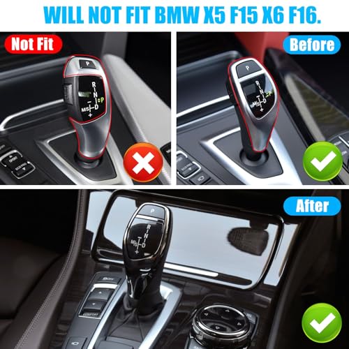 Jaronx Compatible with BMW Gear Shift Knob Cover Trim Replacement for 1F20 F212F223F30 F31 F344F32 F335F10 F116F06 F12 F13 Gear Shift Knob Panel Sticker for BMW 1 2 3 4 5 6 SeriesSport - Image 3