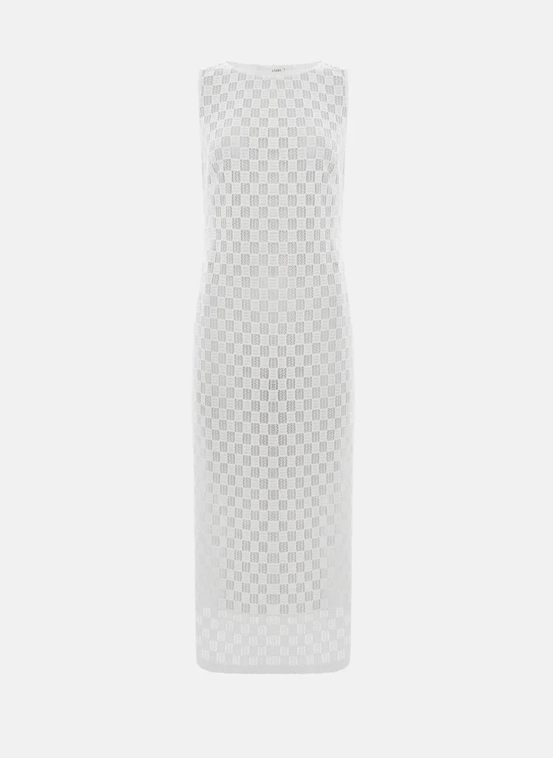 Lichi Finely-knit sleeveless midi shirt dress