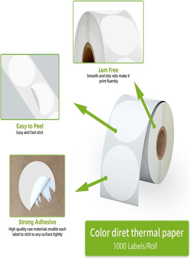 True-Ally ملصقات حرارية مباشرة دائرية من True-Ally مقاس 2 بوصة، ملصقات حرارية مباشرة دائرية ذاتية اللصق مقاس 50 مم، ملصقات لفافة متعددة الأغراض لتصميم شعار العلامة التجارية بنفسك، رمز الاستجابة السريعة، بطاقة الاسم (عبوة من قطعة واحدة) - Image 3