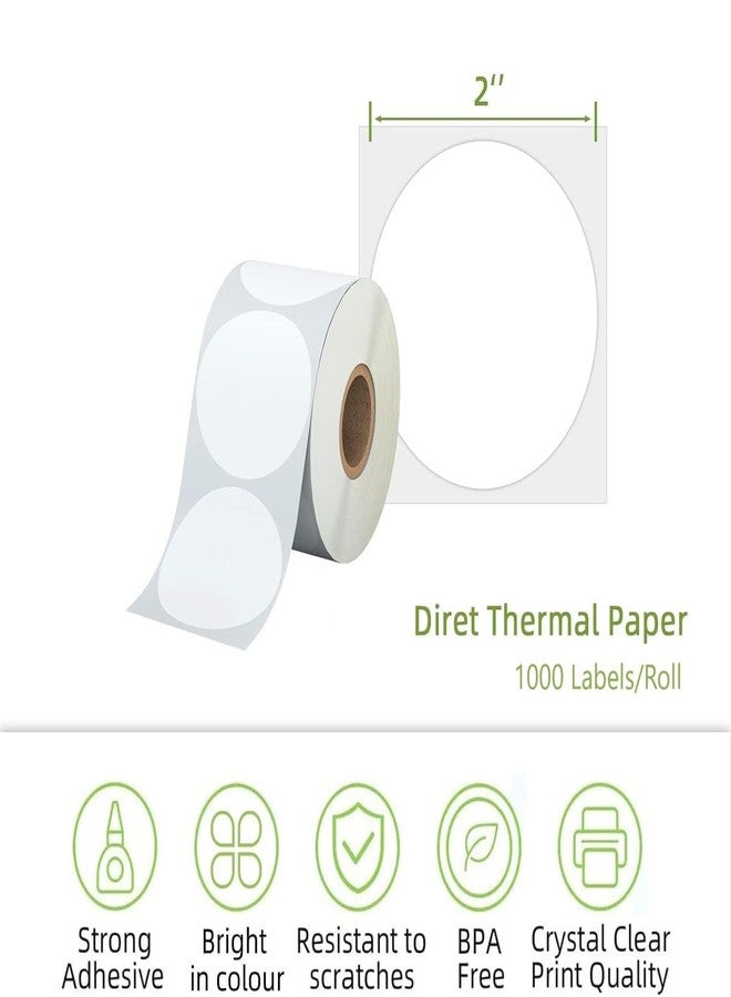 True-Ally ملصقات حرارية مباشرة دائرية من True-Ally مقاس 2 بوصة، ملصقات حرارية مباشرة دائرية ذاتية اللصق مقاس 50 مم، ملصقات لفافة متعددة الأغراض لتصميم شعار العلامة التجارية بنفسك، رمز الاستجابة السريعة، بطاقة الاسم (عبوة من قطعة واحدة) - Image 2