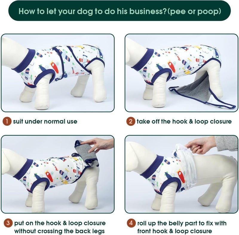 Kuoser Recovery Suit for Dogs Cats After Surgery, Professional Pet Recovery Shirt Dog Abdominal Wounds Bandages, Substitute E-Collar & Cone,Prevent Licking Dog Onesies Pet Surgery Recovery Suit - Image 4