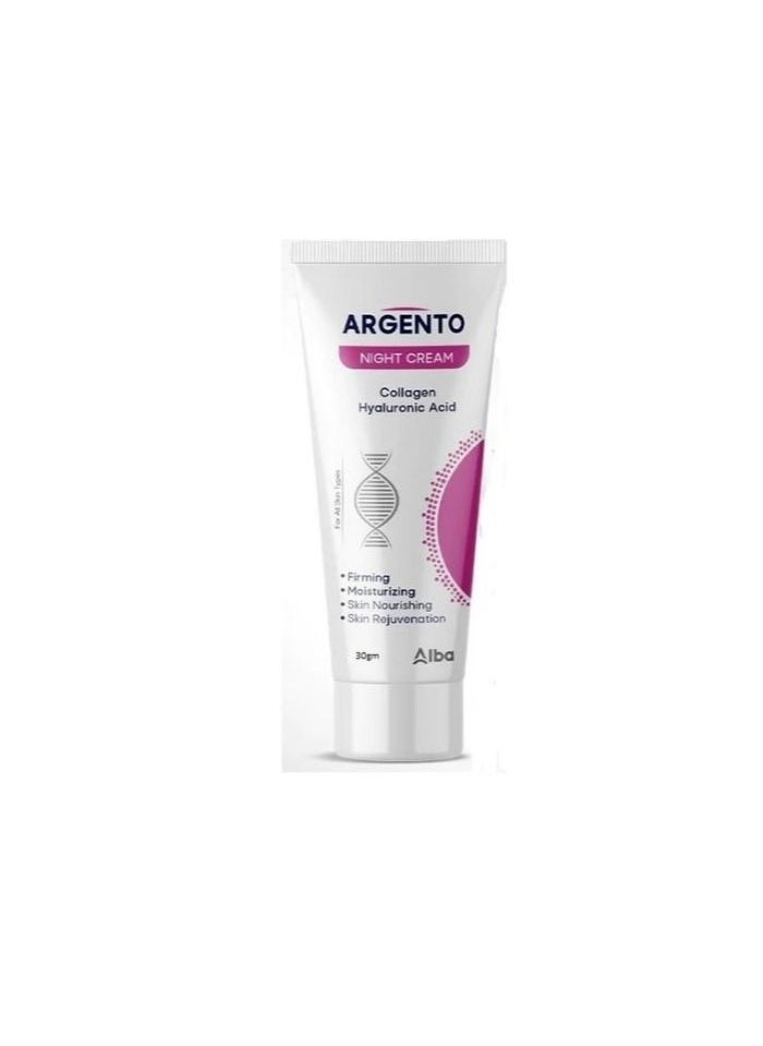 ARGENTO Night Cream Collagen & Hyaluronic Acid 30gm  - Image 1