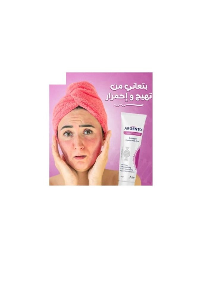ARGENTO Night Cream Collagen & Hyaluronic Acid 30gm  - Image 3
