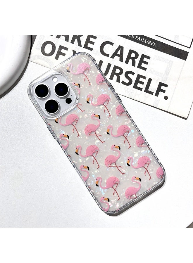 NIBEMINENT Pink Flamingo Protective TPU Case Cover For iPhone 16 Plus Clear - Image 1