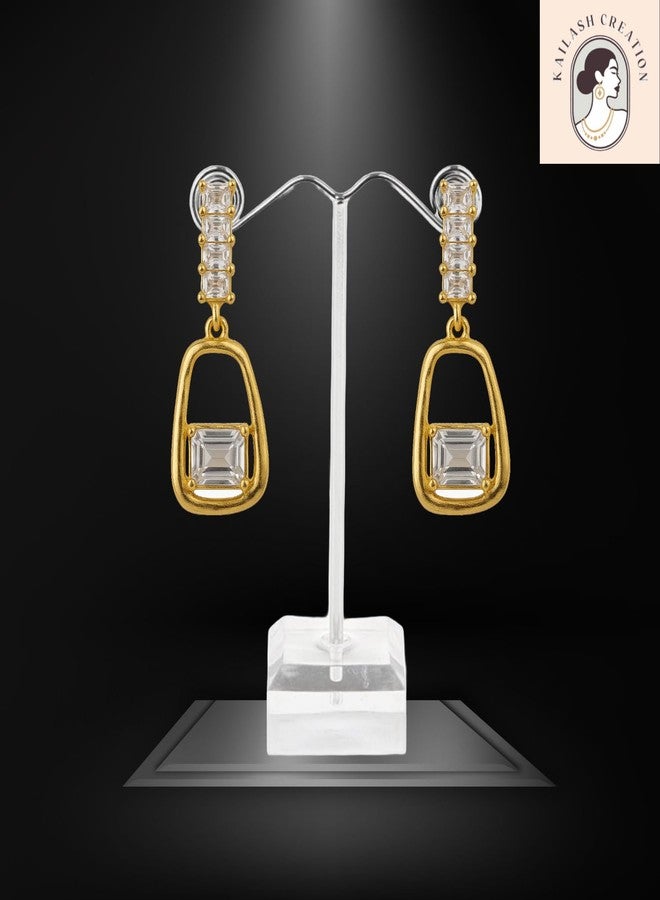 Kailash Creation Gold-Plated Earrings Combo Set for Women & Girls | Designer Stud, Drop, Hoop & Dangler Earrings | Elegant, Ethnic & Western Statement Jewelry for Daily, Party & Wedding_Wear (Cubic Zirconia) - Image 3