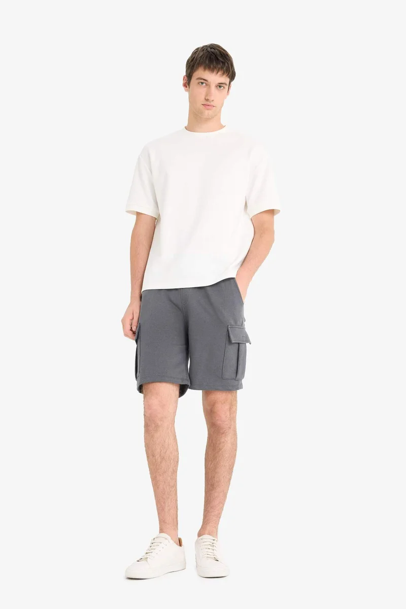 ديفاكتو Regular Fit Tied Waist Cargo Shorts