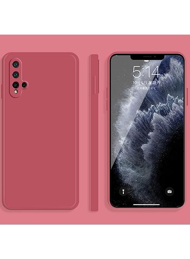 HuHa HuHa Case Cover Compatible For Huawei nova 5 Pro Solid Color Imitation Liquid Silicone Straight Edge Dropproof Full Coverage Protective Case - Image 1