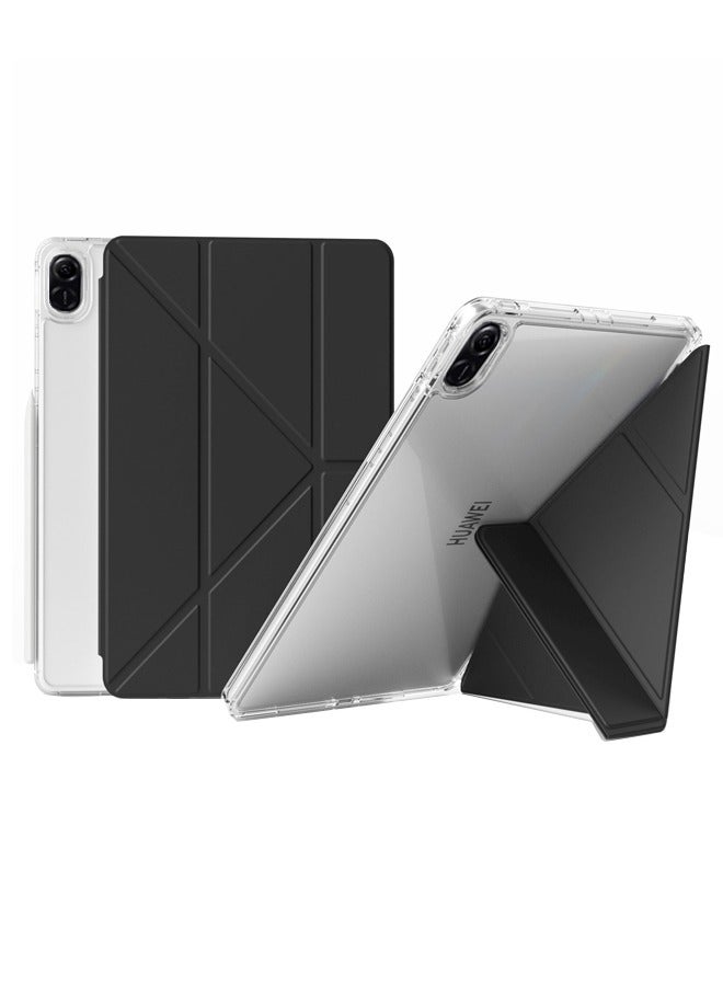 for Honor Pad X8a 11 Inch Case Cover, Triple Fold Y-shaped Design, Multi Angle, Leather Tablet Cover With Pen Slot, Automatic Wake-up/sleep, Black - Image 1
