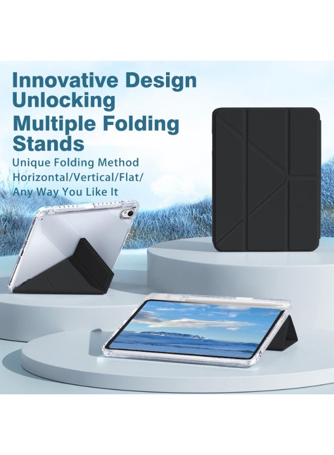 for Honor Pad X8a 11 بوصة غطاء الحالة, ثلاثي طي تصميم على شكل Y, زاوية متعددة, الجلد غطاء اللوح مع فتحة القلم, تلقائي الاستيقاظ / النوم, أسود - Image 2