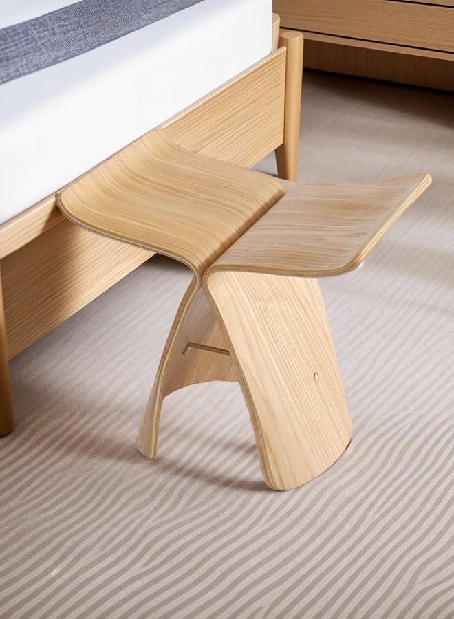 رافين طاولة قهوة متعددة الاستخدامات على شكل فراشة كرسي طاولة جانبية طاولة وسط بأرجل خشبية صلبة طراز خشب منحني لغرفة المعيشة غرفة النوم مكتب المنزل 46x30x40 سم - Image 5