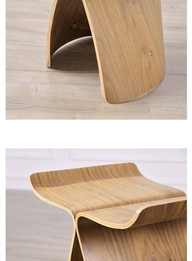 رافين طاولة قهوة متعددة الاستخدامات على شكل فراشة كرسي طاولة جانبية طاولة وسط بأرجل خشبية صلبة طراز خشب منحني لغرفة المعيشة غرفة النوم مكتب المنزل 46x30x40 سم - Image 3